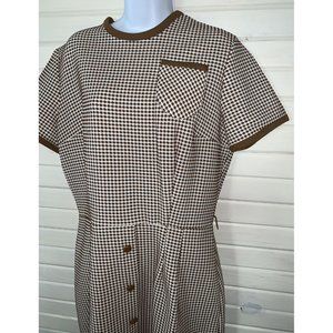 VTG Lois Young Dallas 1950s 1960s Knit Dress Dots Buttons Back Zipper EUC
